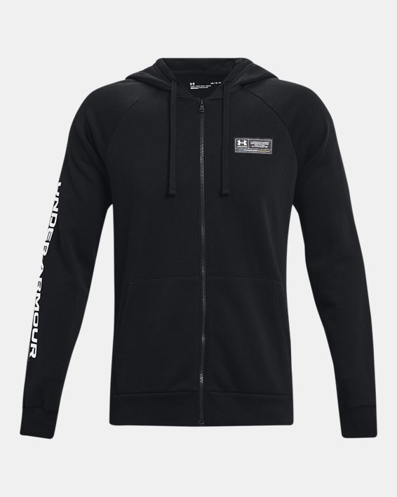เสื้อฮู้ด UA Rival Fleece Chroma Full-Zip สำหรับผู้ชาย, Black, pdpMainDesktop image number 4